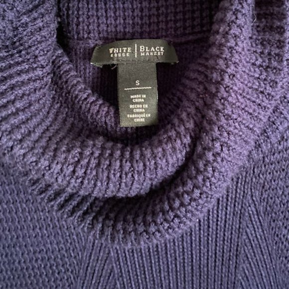 White House Black Market navy blue knit sleeveless turtleneck sweater Small - Picture 5 of 10